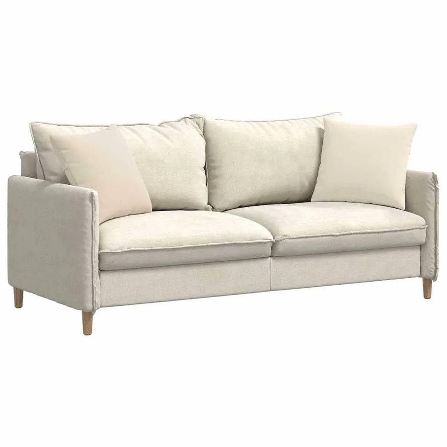 Coussins de canapé 2 pcs Beige 45 x 45 cm tissu - 3