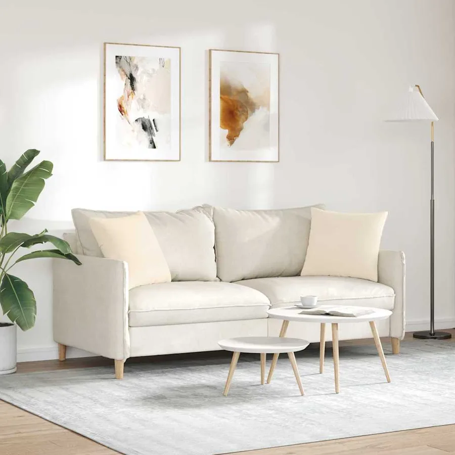 Coussins de canapé 2 pcs Beige 45 x 45 cm tissu - 4