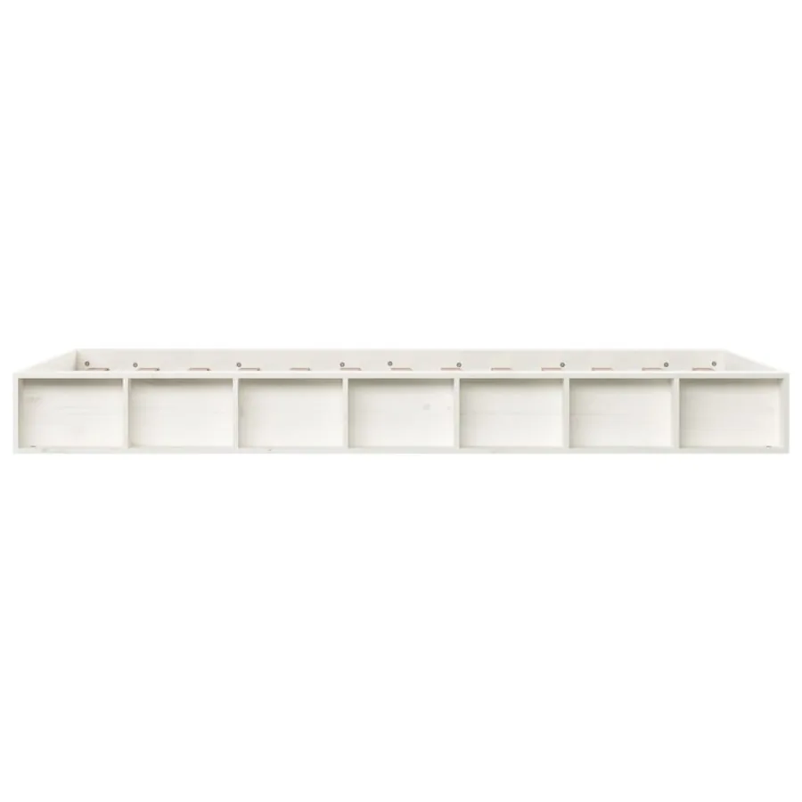 Cadre de lit sans matelas blanc 120x190 cm bois massif - 5