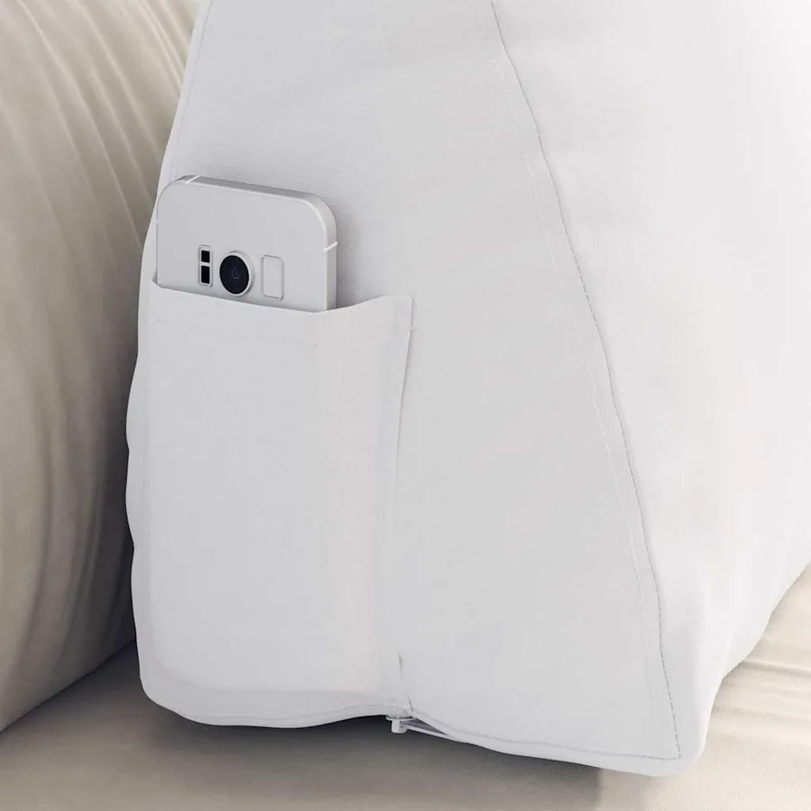Coussin de Dos Blanc 60 x 20 x 50 cm tissu - 5