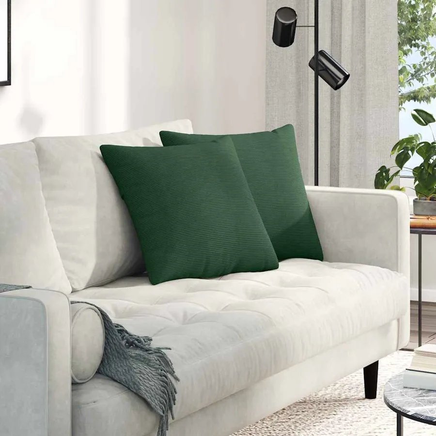 Coussins de canapé 2 pcs Vert foncé 45 x 45 cm