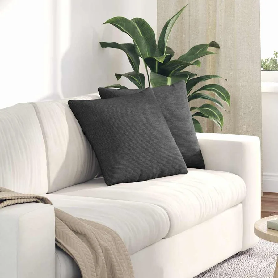Coussins de canapé 2 pcs Gris foncé 45 x 45 cm