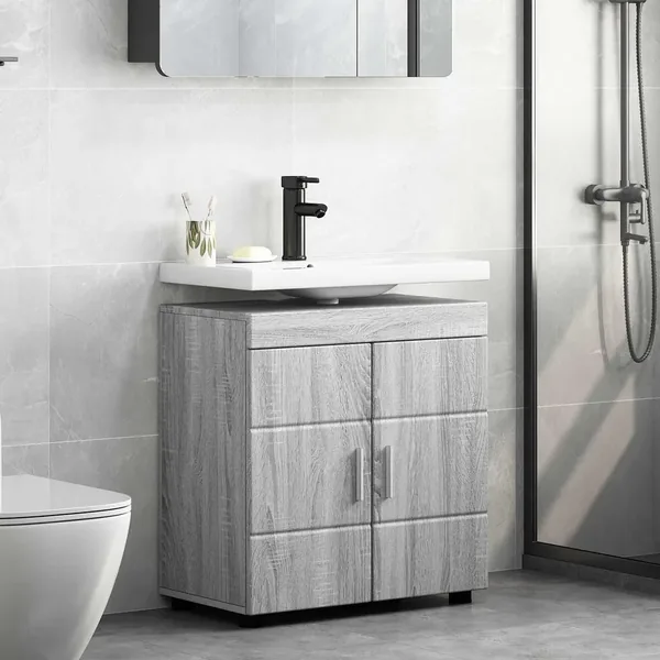 Ensemble d'armoire de salle de bain TULUM Gris Sonoma