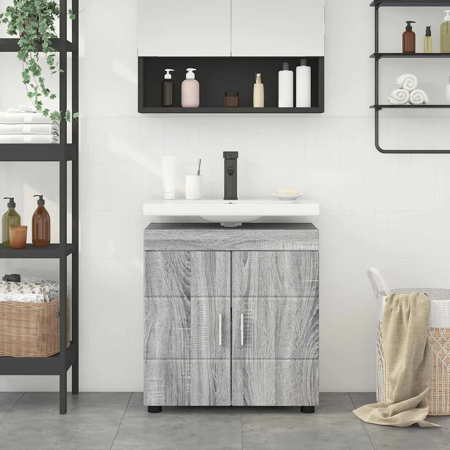Ensemble d'armoire de salle de bain TULUM Gris Sonoma - 4