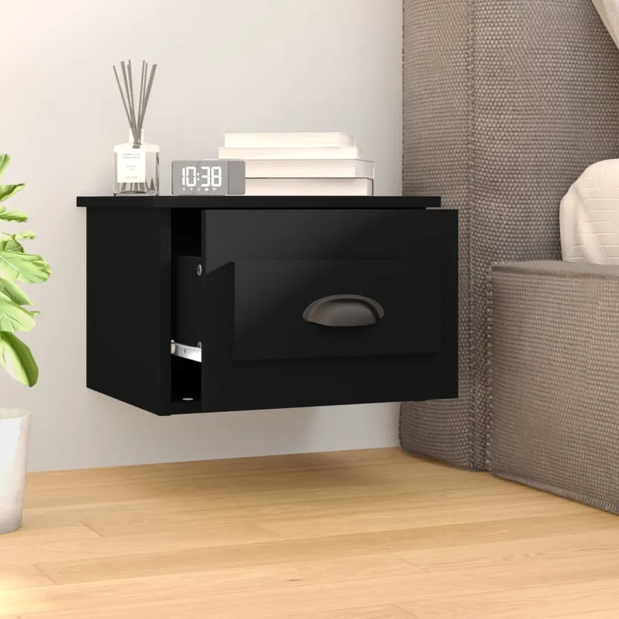 Tables de chevet murales 2 pcs noir 41,5x36x28 cm - 3