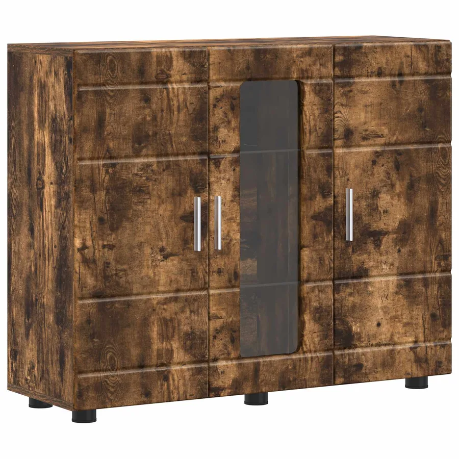 Cabinet en Bois avec stockage Chêne fumé 88,5 x 30,5 x 73 cm - 2