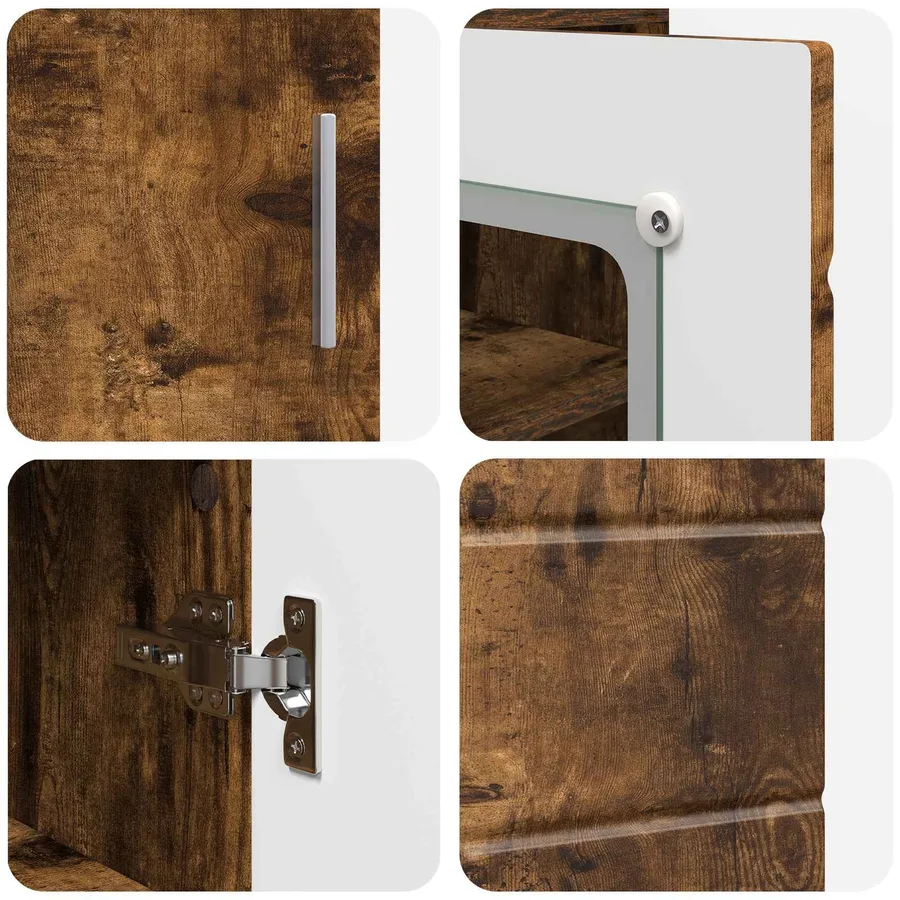 Cabinet en Bois avec stockage Chêne fumé 88,5 x 30,5 x 73 cm - 9