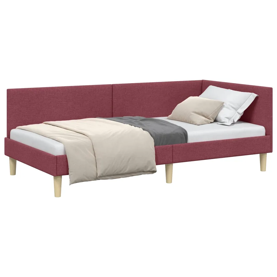 Cadre de lit d'angle avec tête de lit Bordeaux 90 cm x 190 cm - 2