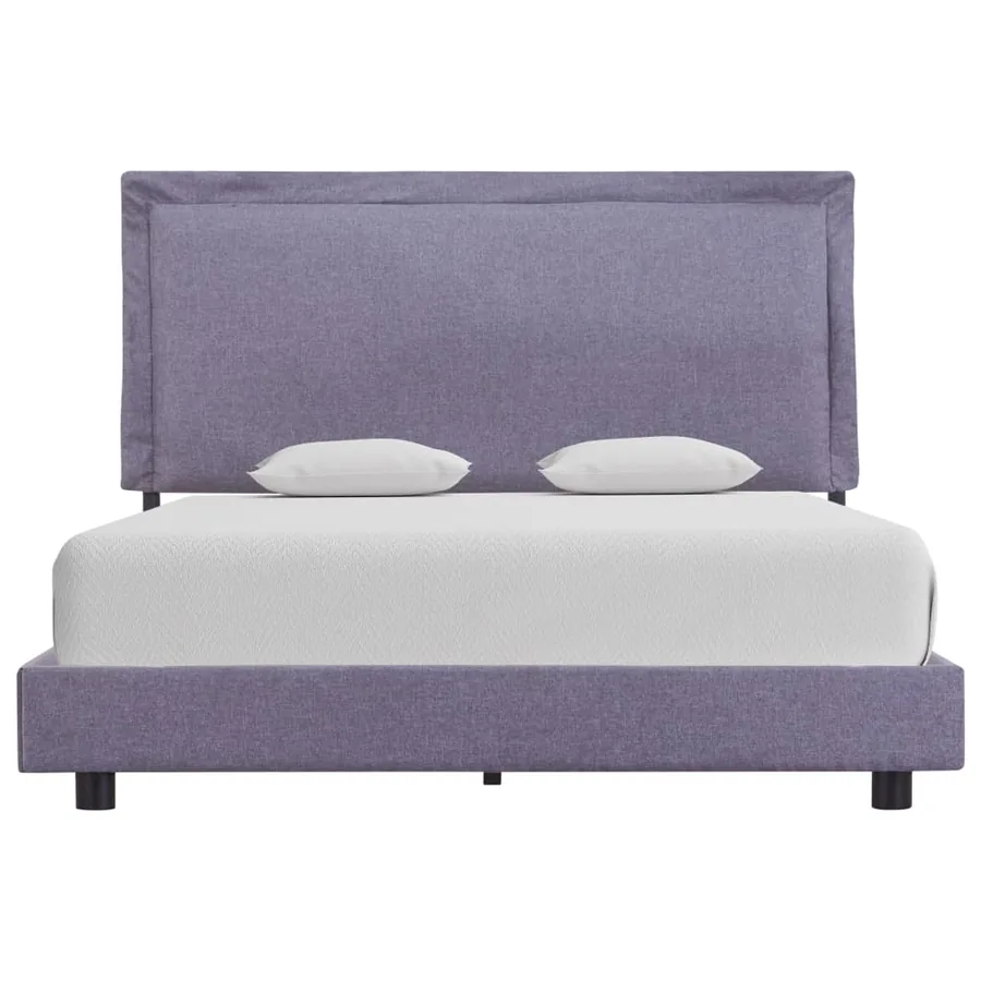 Cadre de lit sans matelas gris clair tissu 140x200 cm - 3