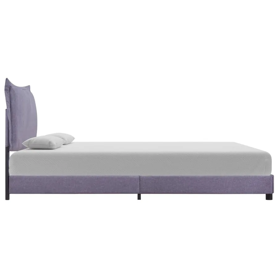 Cadre de lit sans matelas gris clair tissu 140x200 cm - 4