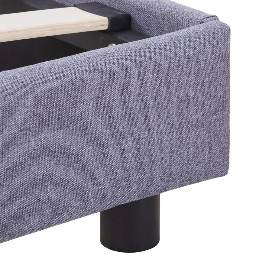 Cadre de lit sans matelas gris clair tissu 140x200 cm - 6