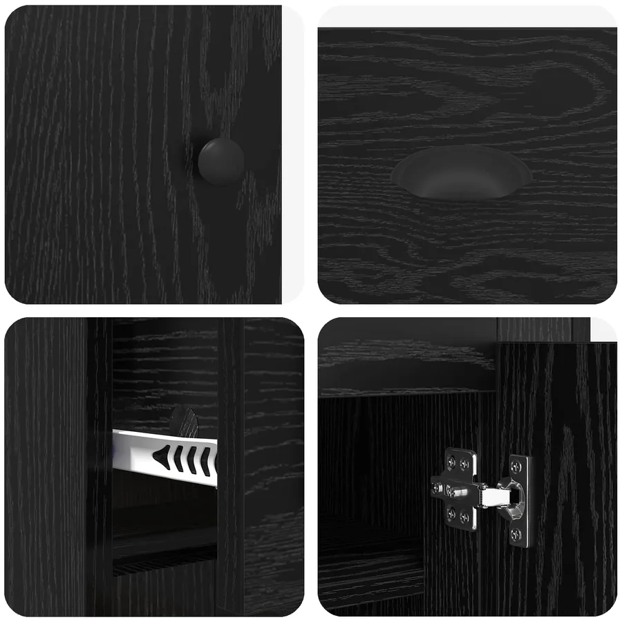 Haut Armoire Chêne noir 70 x 35,5 x 67,5 cm Bois d'ingénierie - 9