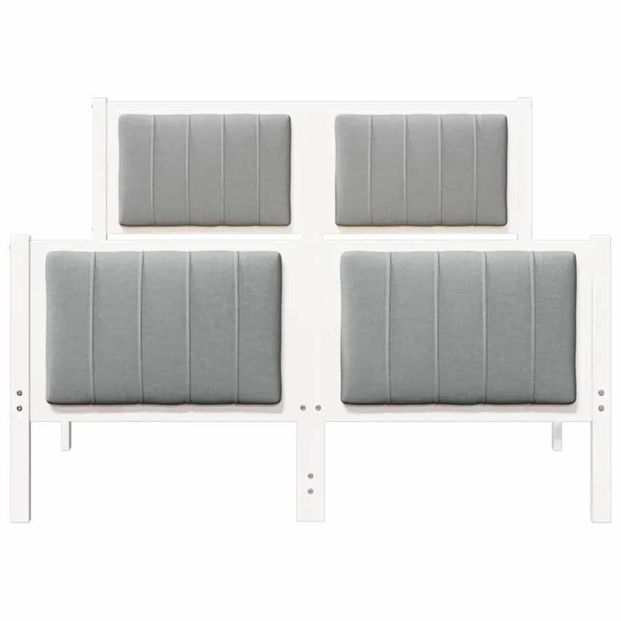Cadre de lit avec tête de lit Blanc et gris clair 120 x 190 cm - 5