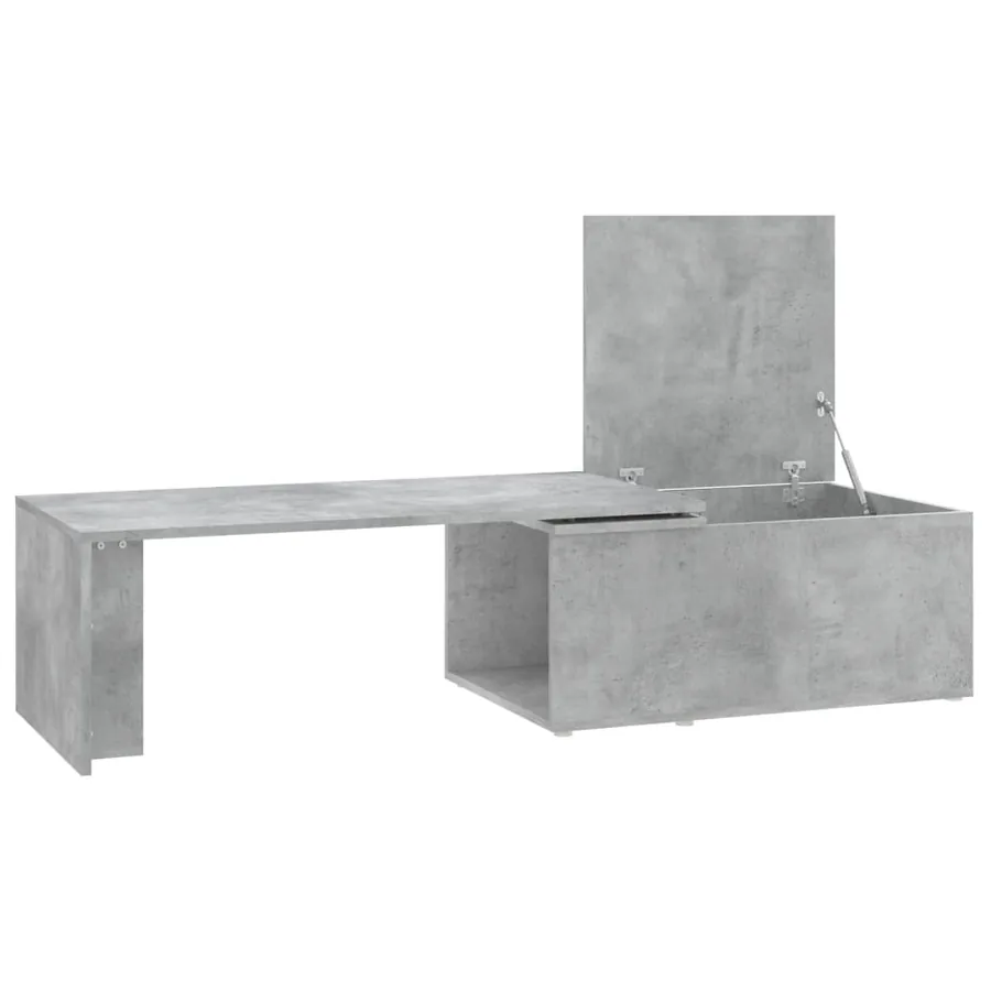 Table basse gris béton 150x50x35 cm bois d'ingénierie - 10