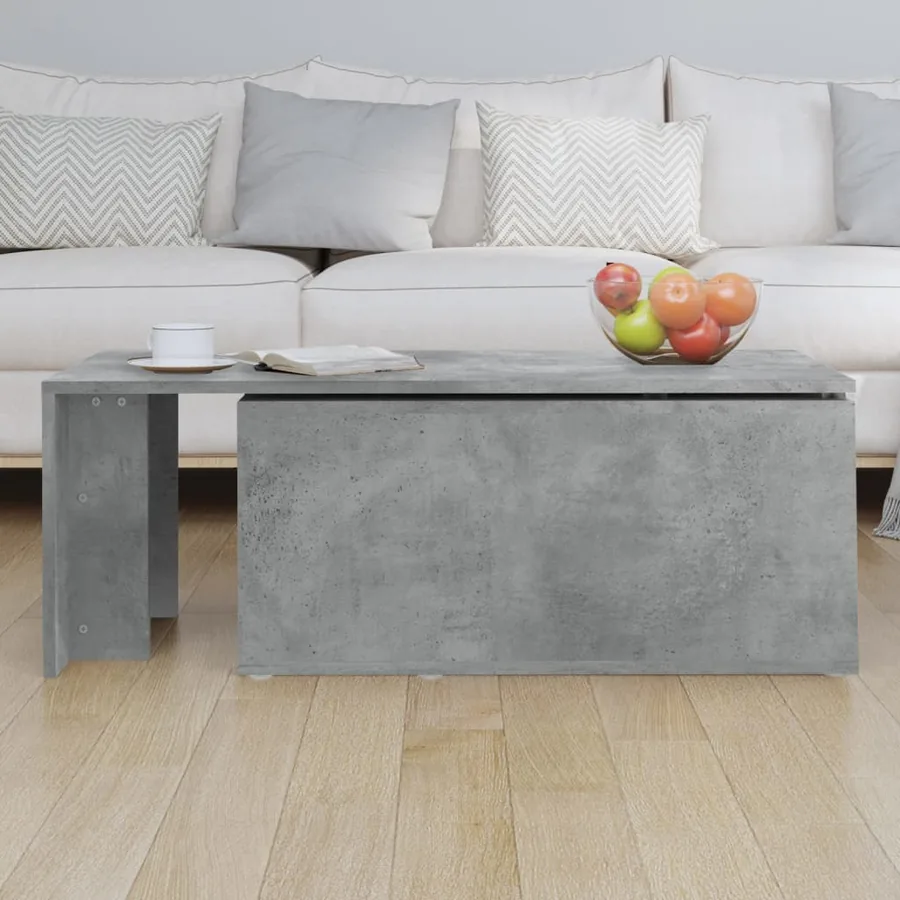 Table basse gris béton 150x50x35 cm bois d'ingénierie - 4