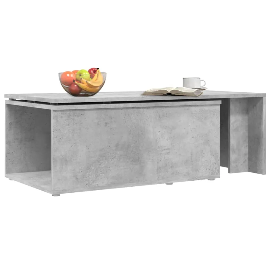 Table basse gris béton 150x50x35 cm bois d'ingénierie - 5