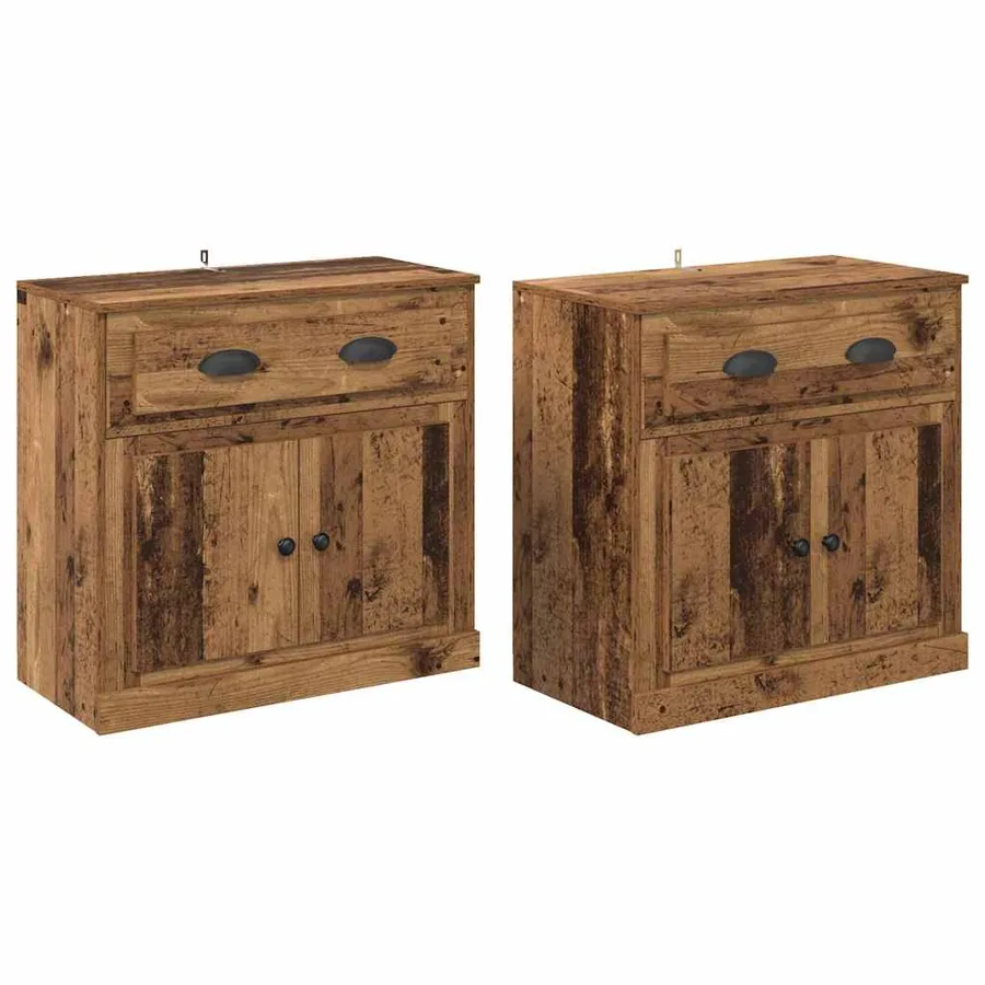 Buffets 2 pcs Bois Ancien 70 x 35,5 x 67,5 cm Bois d'ingénierie - 2