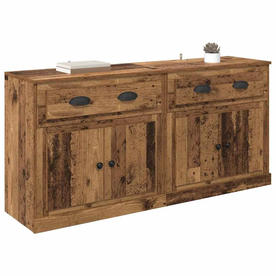Buffets 2 pcs Bois Ancien 70 x 35,5 x 67,5 cm Bois d'ingénierie - 3