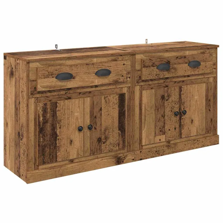 Buffets 2 pcs Bois Ancien 70 x 35,5 x 67,5 cm Bois d'ingénierie - 5