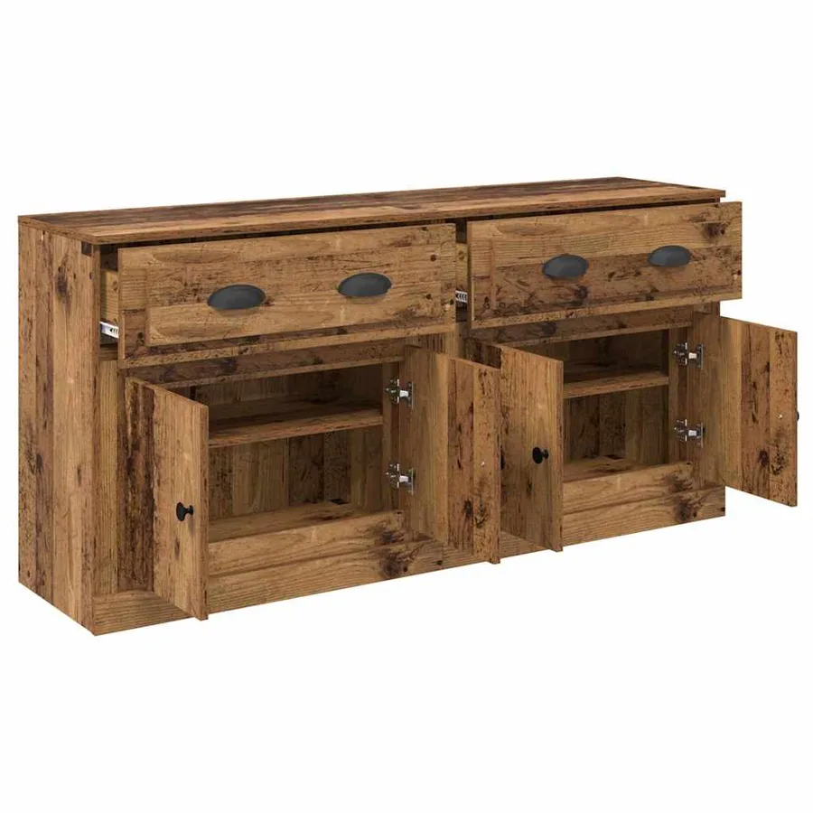Buffets 2 pcs Bois Ancien 70 x 35,5 x 67,5 cm Bois d'ingénierie - 6