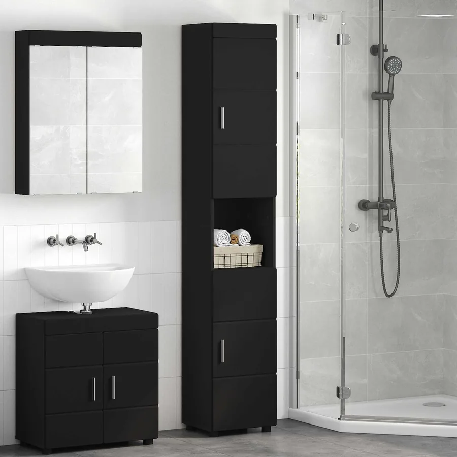 Ensemble d'armoire de salle de bain TULUM Noir