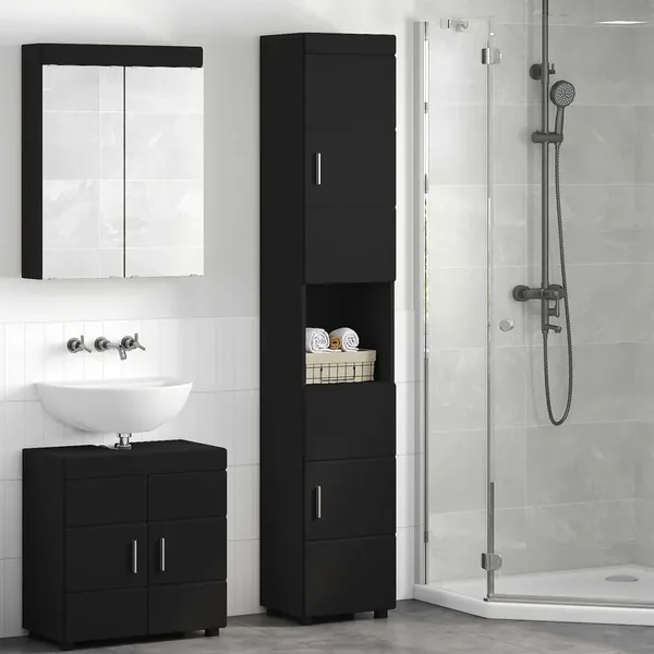 Ensemble d'armoire de salle de bain TULUM Noir