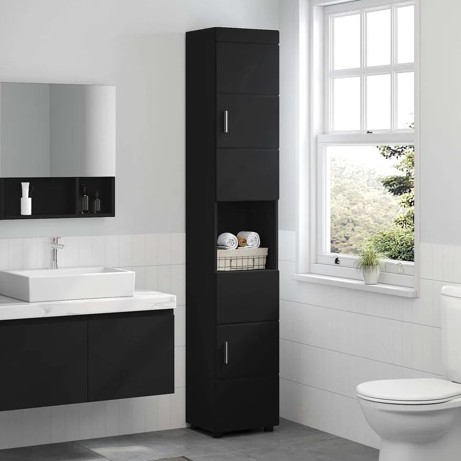 Ensemble d'armoire de salle de bain TULUM Noir - 4
