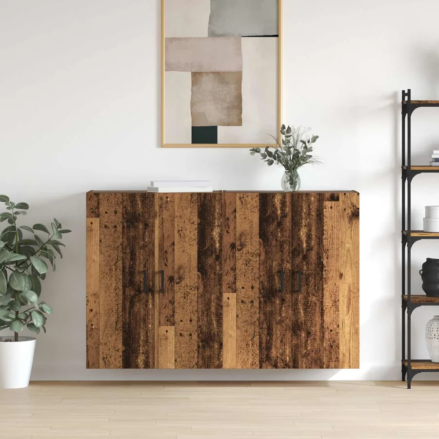 Armoire Murale 2 pcs Bois ancien 69,5 x 34 x 90 cm