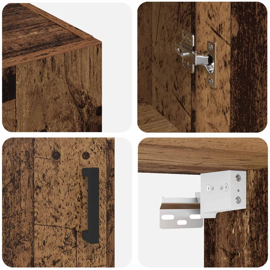 Armoire Murale 2 pcs Bois ancien 69,5 x 34 x 90 cm - 10