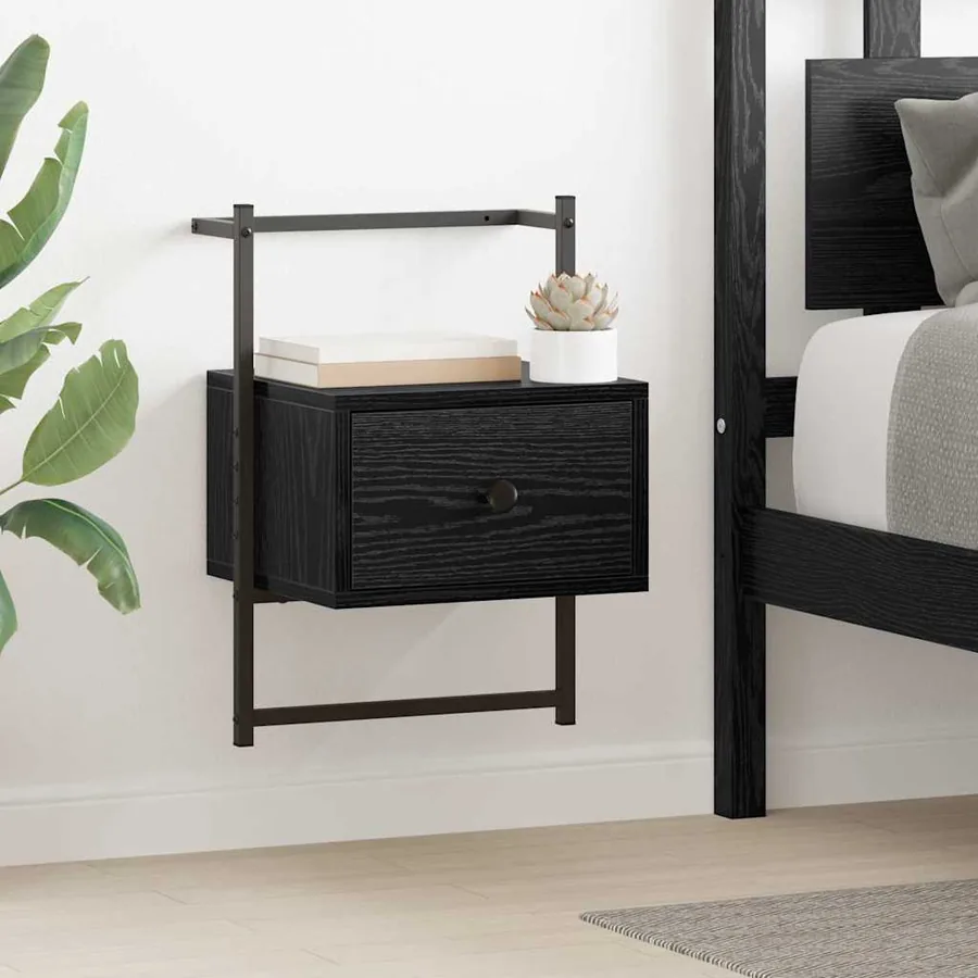Cabinet de chevet avec tiroir 2 pcs Chêne noir 35 x 30 x 51 cm