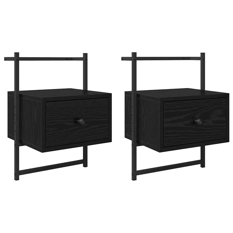 Cabinet de chevet avec tiroir 2 pcs Chêne noir 35 x 30 x 51 cm - 2