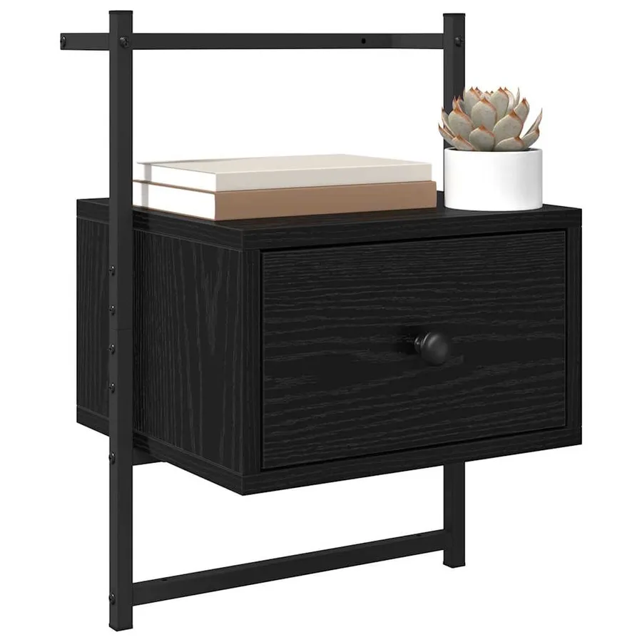 Cabinet de chevet avec tiroir 2 pcs Chêne noir 35 x 30 x 51 cm - 3