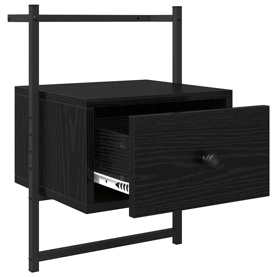 Cabinet de chevet avec tiroir 2 pcs Chêne noir 35 x 30 x 51 cm - 5