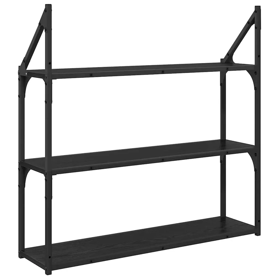 Étagère Murale Chêne noir 80 x 21 x 78,5 cm Bois d'ingénierie - 7