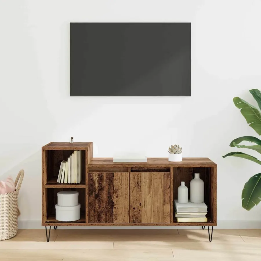 Meuble TV Bois Ancien 100 x 35 x 55 cm Bois d'ingénierie - 4