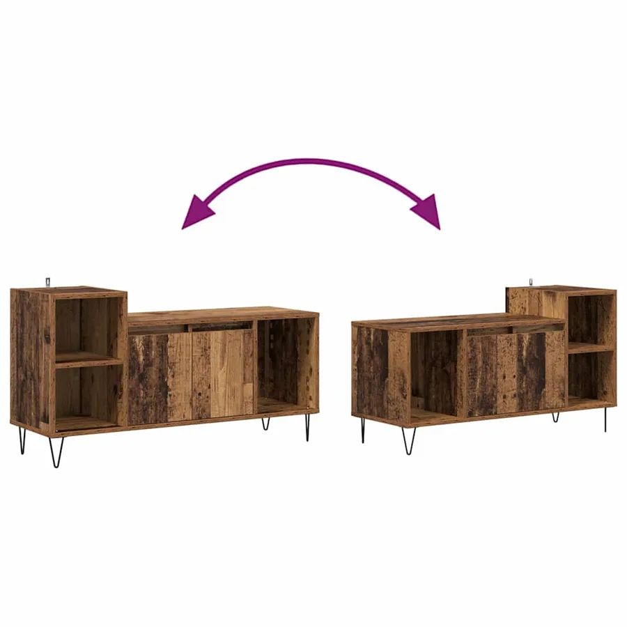 Meuble TV Bois Ancien 100 x 35 x 55 cm Bois d'ingénierie - 8