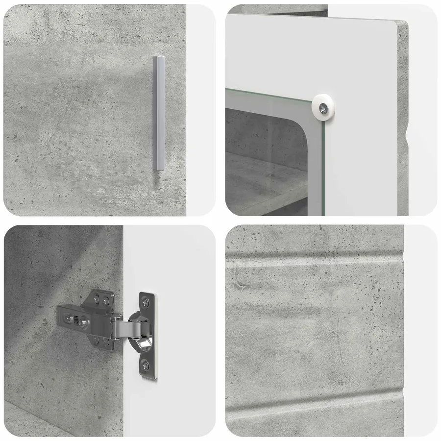 Cabinet en Bois avec stockage Gris béton 88,5 x 30,5 x 73 cm - 9
