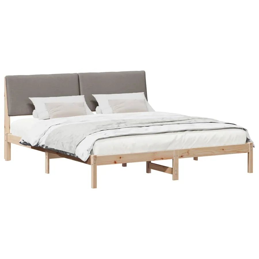 Cadre de lit Marron et taupe 180 x 200 cm Bois massif en pin - 3