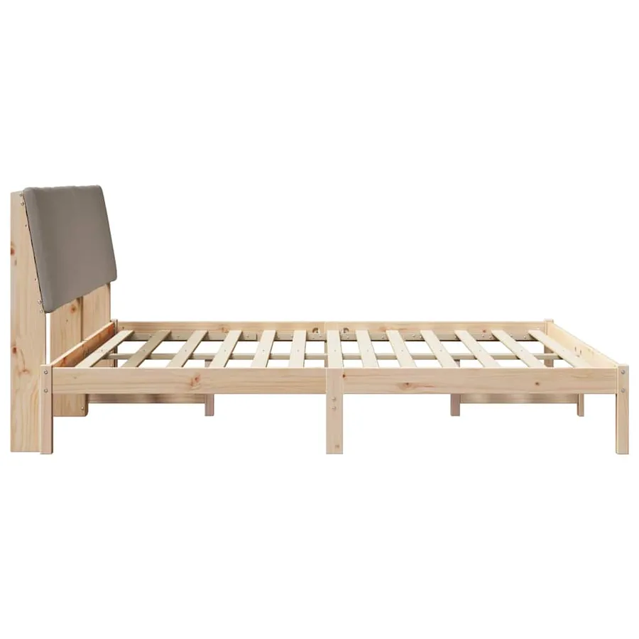 Cadre de lit Marron et taupe 180 x 200 cm Bois massif en pin - 6