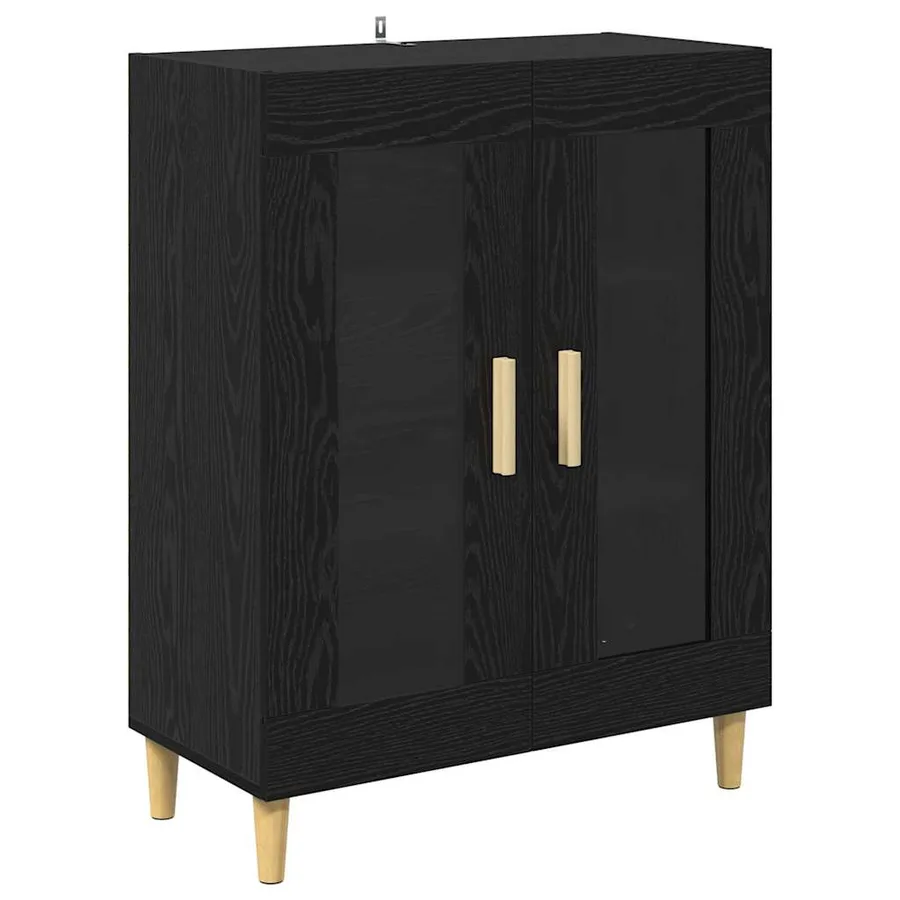 Buffet Chêne noir 69,5 x 34 x 90 cm Bois d'ingénierie - 2