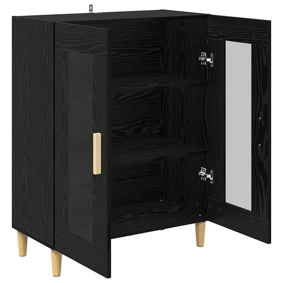 Buffet Chêne noir 69,5 x 34 x 90 cm Bois d'ingénierie - 5