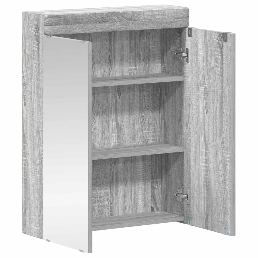 Amoire de salle de bain avec miroir TULUM Gris Sonoma - 5