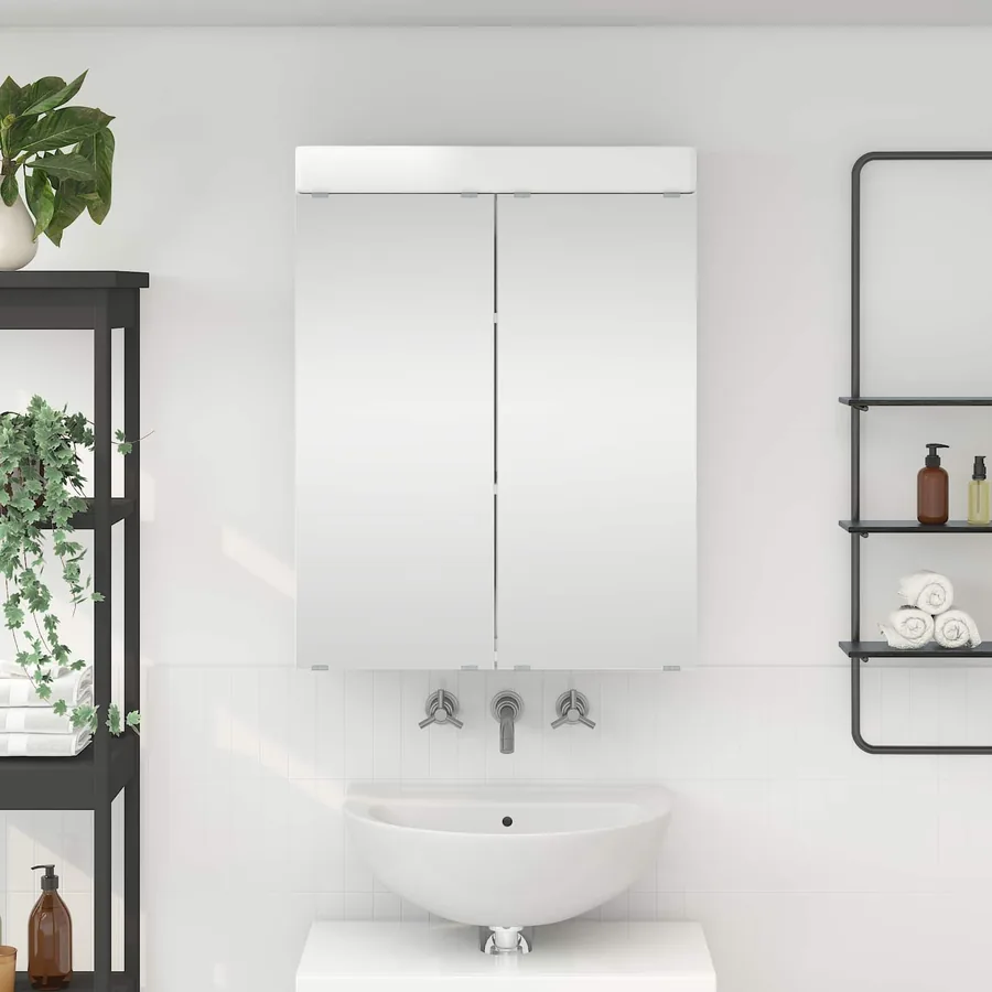 Amoire de salle de bain avec miroir TULUM Blanc brillant