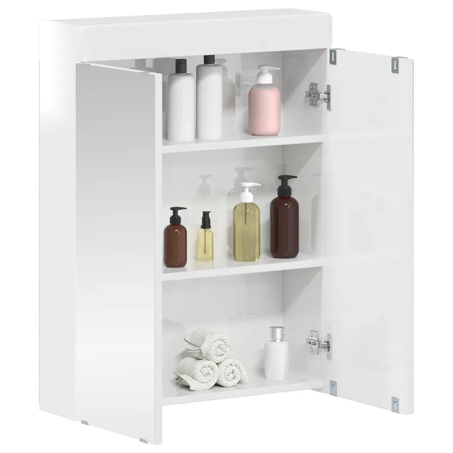 Amoire de salle de bain avec miroir TULUM Blanc brillant - 3