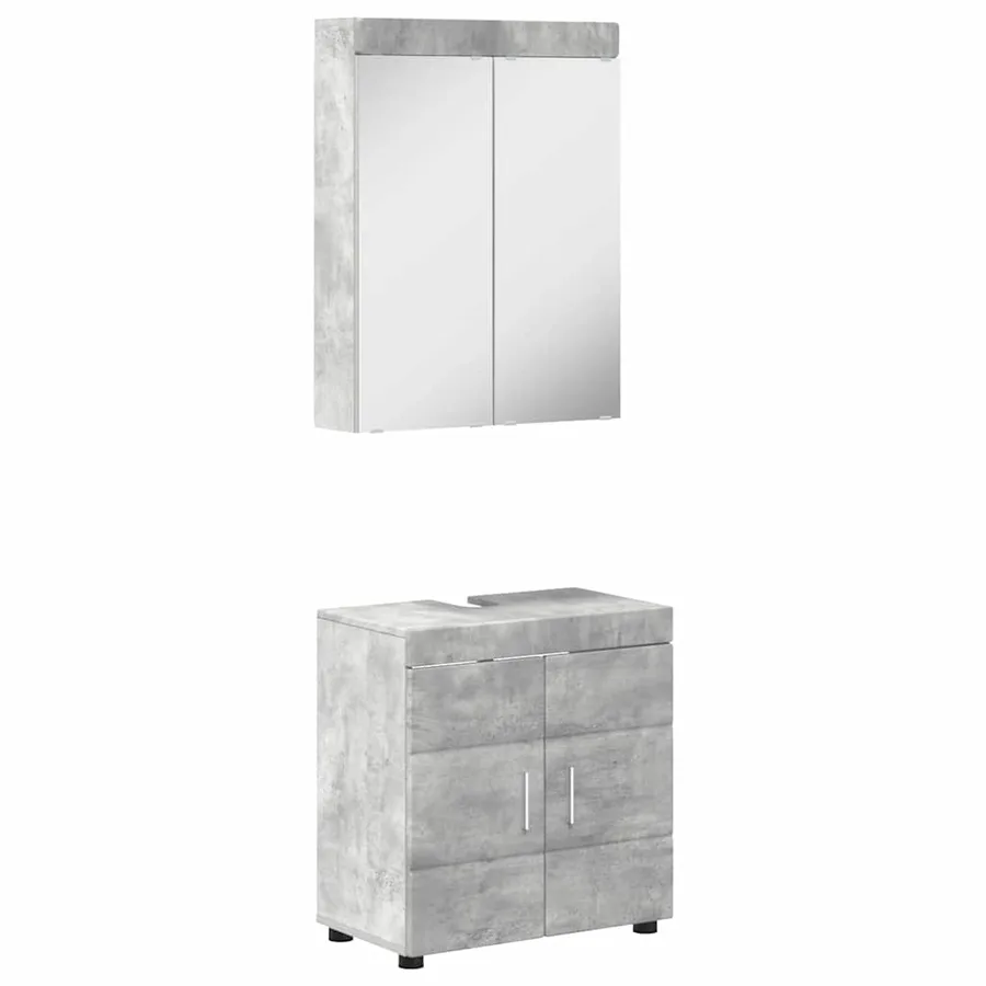 Ensemble de mobilier de salle de bain TULUM 2 pcs Gris béton - 2
