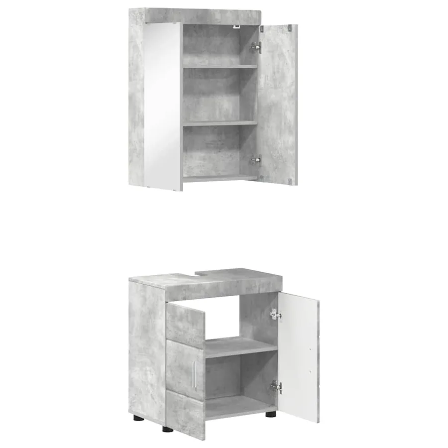 Ensemble de mobilier de salle de bain TULUM 2 pcs Gris béton - 5