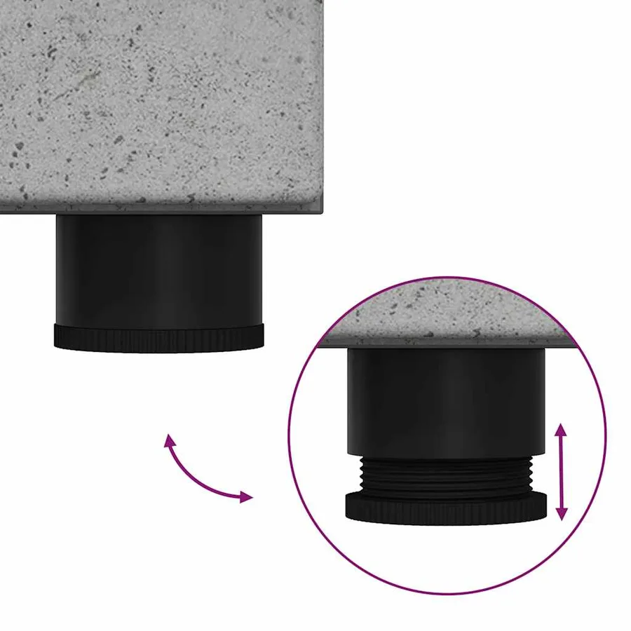 Ensemble de mobilier de salle de bain TULUM 2 pcs Gris béton - 8