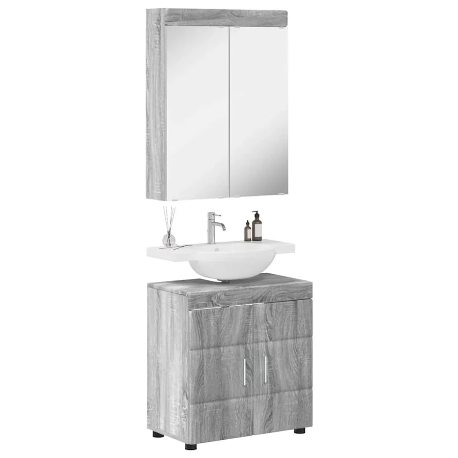 Ensemble de mobilier de salle de bain TULUM 2 pcs Gris Sonoma - 3