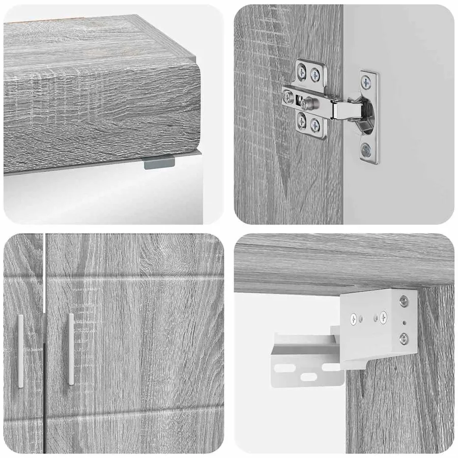 Ensemble de mobilier de salle de bain TULUM 2 pcs Gris Sonoma - 9