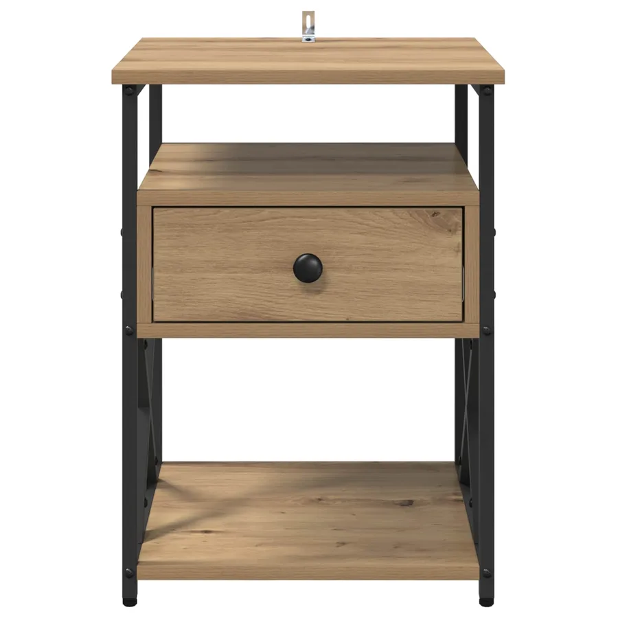 Cabinet de chevet 2 pc Chêne artisanal 40 x 42 x 55 cm - 7
